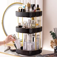 2/3 Layers Light Luxury Makeup Organizer 360° Rotating Desktop Cosmetic Storage Shelf Bathroom Organizer Skincare Rack 2