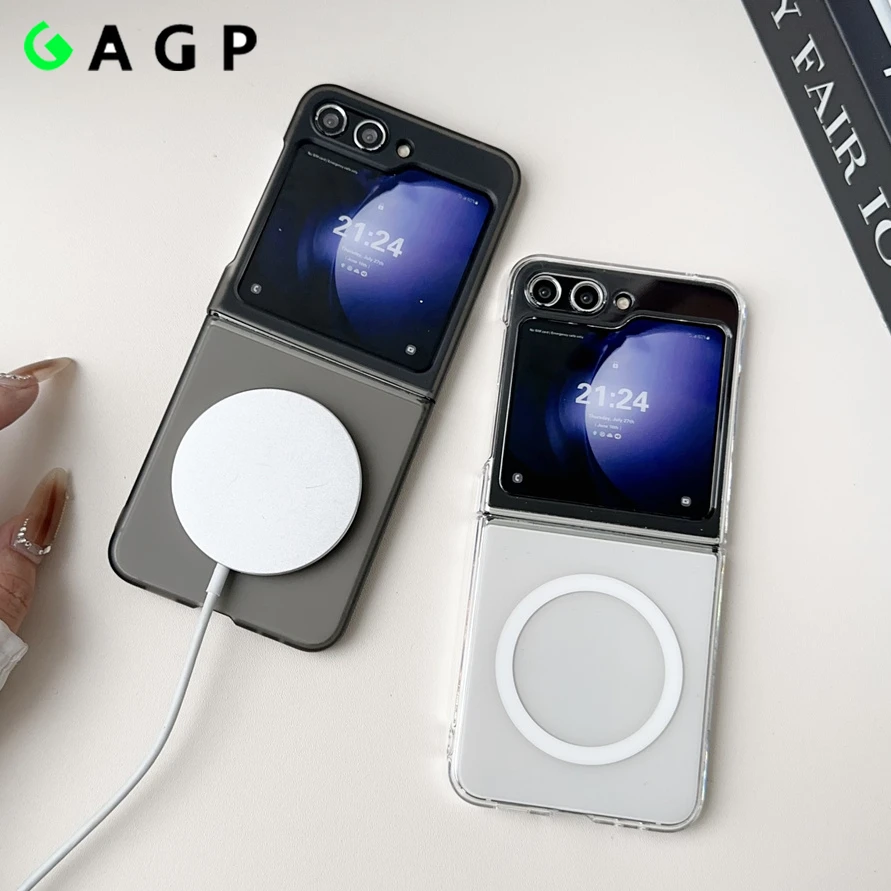 Custodia Magnetica Opaca Di Lusso Per Samsung Galaxy Z Flip 6 5 4 3 Z Fold 6 5 4 3 Cover Magsafe Sottile Trasparente Flip5 Flip4 Flip3