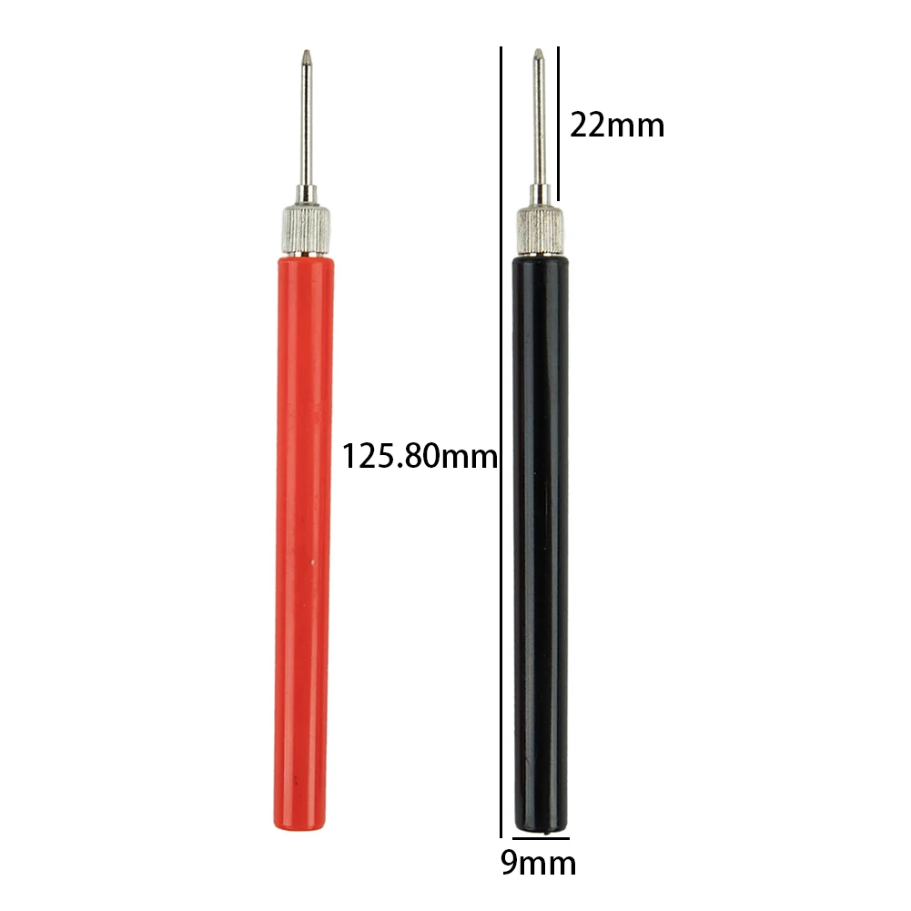 2pcs Test Probes Red 128mm Black For Vehicle Maintenance Multimeter Test Probes Nickel Plating Test Probe Heads