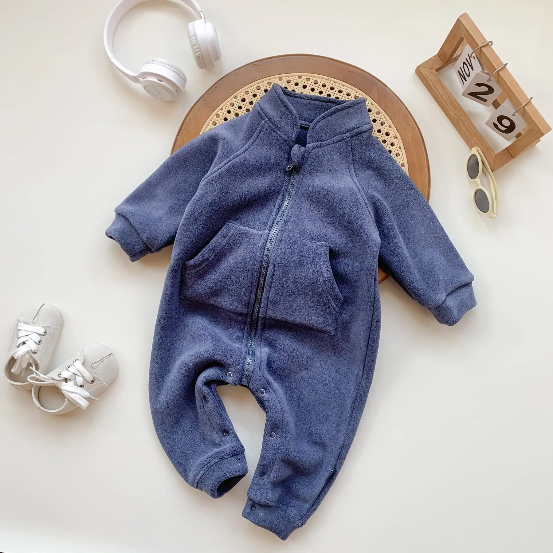 2025 Autumn New Baby Long Sleeve Casual Romper Newborn Toddler Boy Girl Winter Warm Jumpsuit Infant Fleece Clothes 0-24M 3 2025 Autumn New Baby Long Sleeve Casual Romper Newborn Toddler Boy Girl Winter Warm Jumpsuit Infant Fleece Clothes 0-24M - Image 3