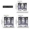 2Pcs Gothic Curtains Medieval Stone Balcony Graphic Design Mystic Middle Age Story For Bedroom Living Room And Dining Room A 6