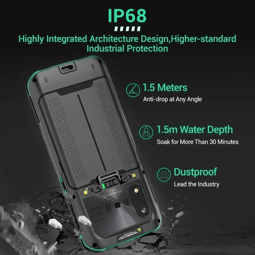 2023 PDA 안드로이드 11 5.5인치 4G IP68 1D 2D 모바일 PDA 바코드 스캐너 태블릿 PC 재고 관리 시스템 러기드 핸드헬드 PDA