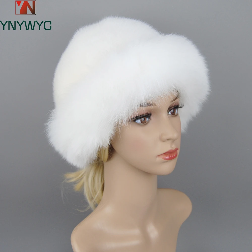 

2024 New Style Fashion Headgear Russian Girls Full Mink Fur Beanies Cap Earflap Hat Winter Women's Caps Real Fox Fur Hats