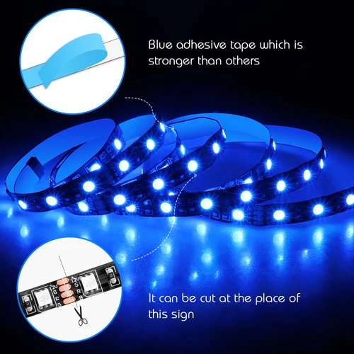 PC 게이머용 RGB LED 스트립 라이트, Aura Sync MSI 미스틱 라이트 마더보드 제어용, 5050 RGB 스트립, 12V 4 핀, LED 테이프 스플리터 케이블 3