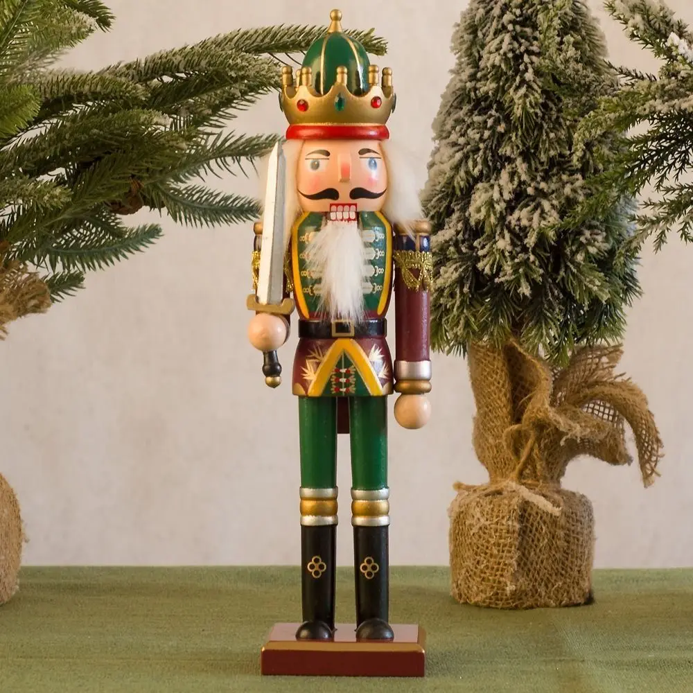 Advent Supplies Vintage Christmas Nutcracker Painted King Soldier Doll Drummer Handicraft Handcraft Figurine Office Decor