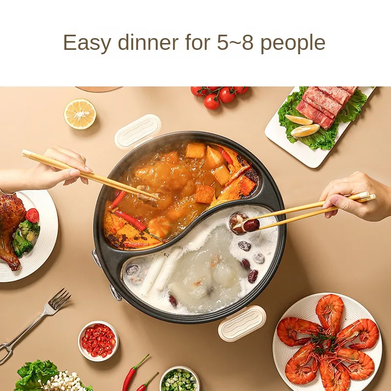 220V Multi Cooker 6L Non-stick Hotpot 2 Independent Flavor Pots  Electric Food Cooking Machine DoubleTwist Independent Control 4