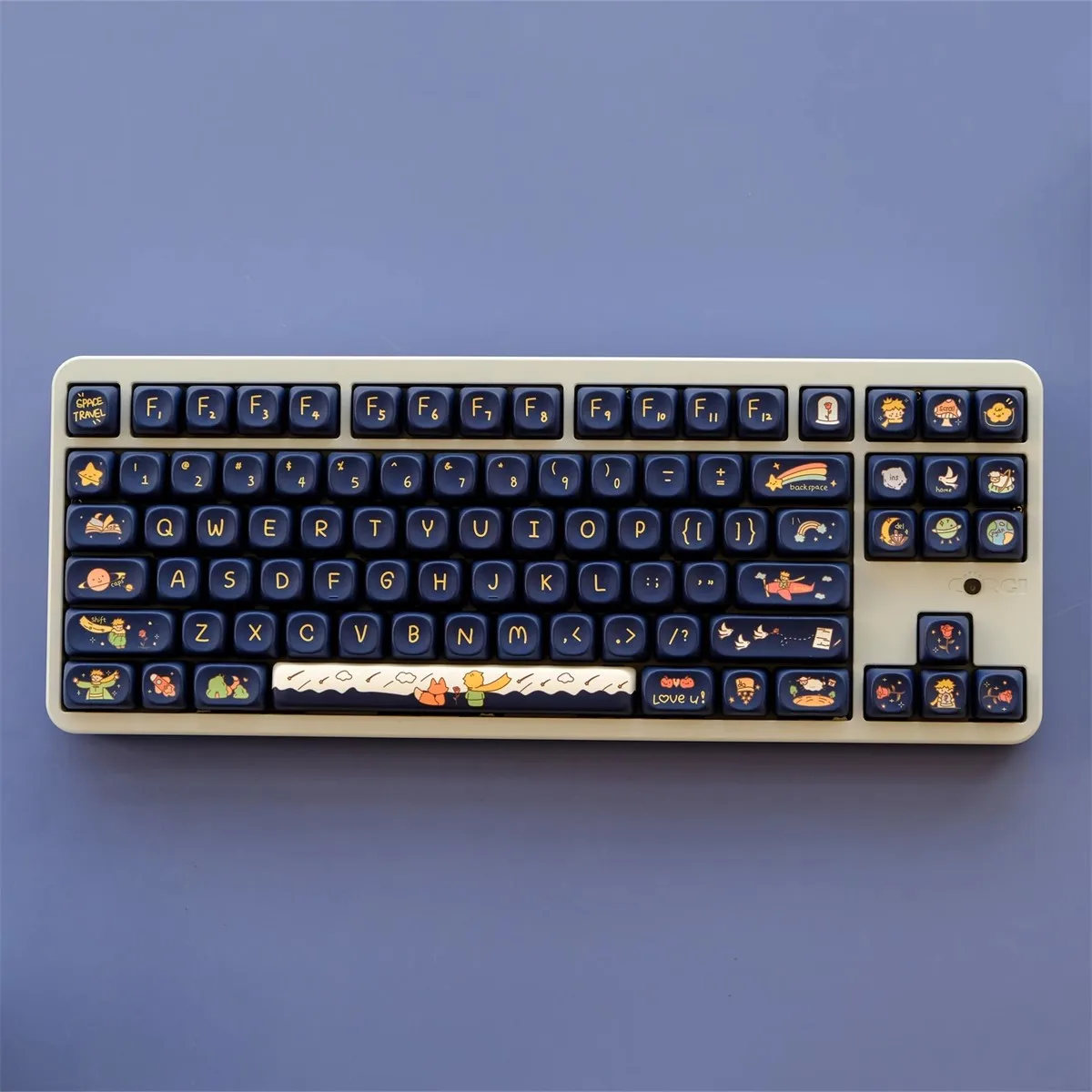 Conjunto de Keycaps Tema Little Prince Sublimação Dye Pbt Perfil Moa Xoa Keycap com Barra de Espaço 7u 1.5u Ctrl 1.75u 2u Shift Conjunto - Imagem 5