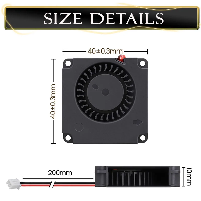 10PCS Gdstime 3D Printer Fan 40mm 4cm 5V 12V 24V Turbo Blower Brushless 40mm x 40mm x 10mm Printer Cooling Accessories 4010 Fan