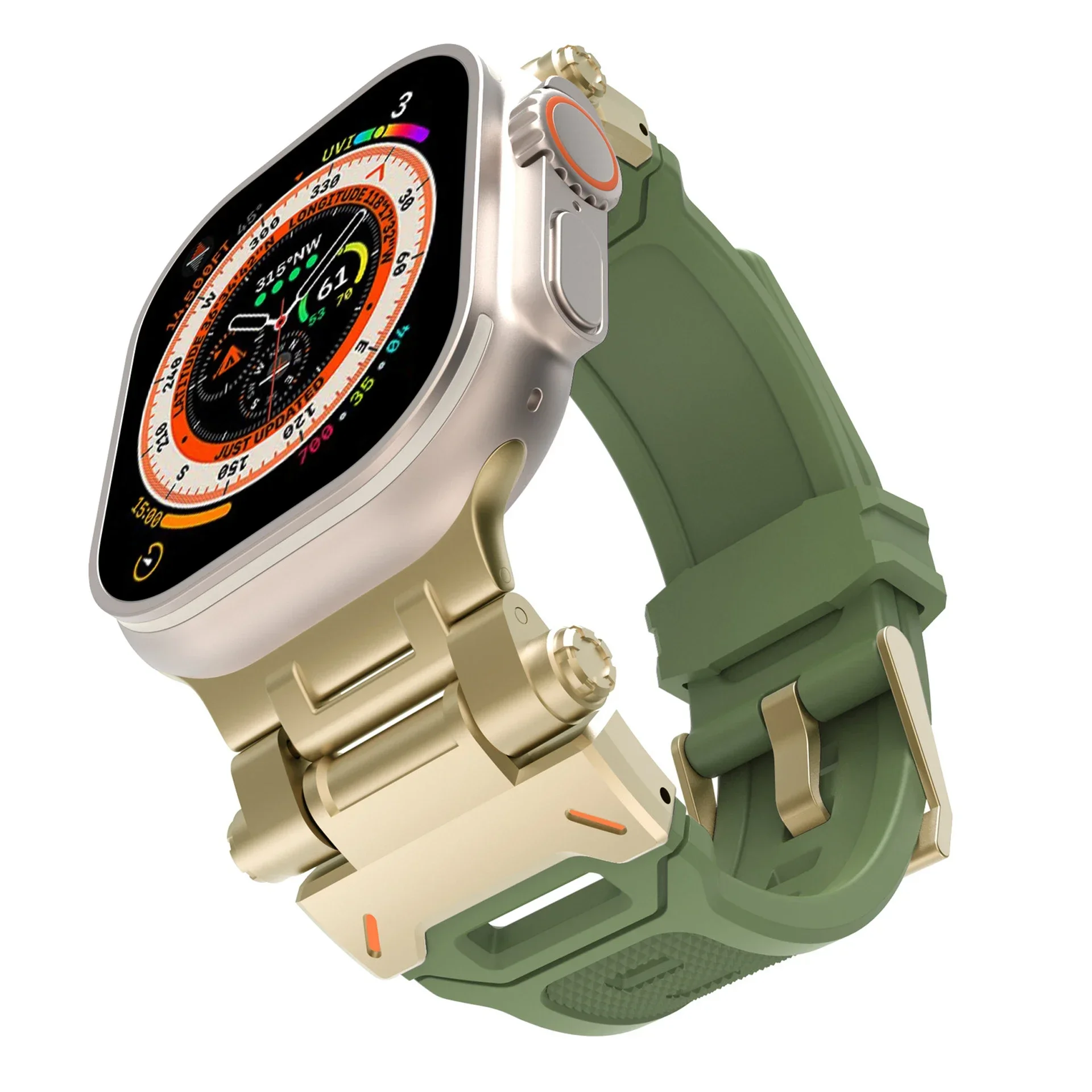 Titanium Color Silicone Sports Watch Band