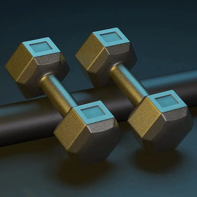 Hexagonal Plastic Sand Filled Cement Dumbbell Hex Free Weights Dumbbells For Fitness Yoursjoys Hot Sale
