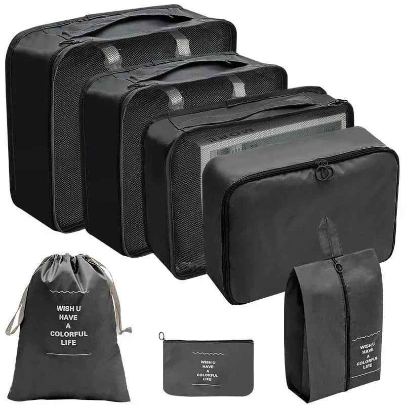 8-piece set travel bag organizer clothes luggage blanket shoes organizers suitcase pouch packing cubes