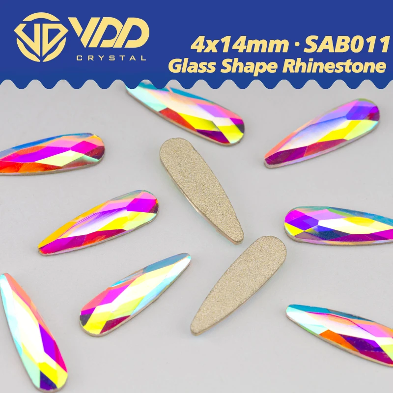 VDD 100/500/1440 Stück Glasform Kristall Strass Kristall AB Flatback Glitzersteine für DIY Nail Art Dekorationen SAB Serie – Detail 12