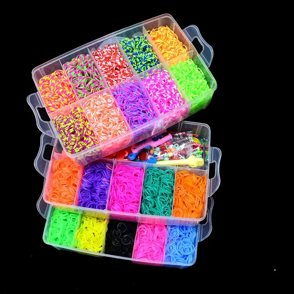 BANDAI Rainbow Loom Set - Kreativset Für Gummiband Armbänder Mit Perlen