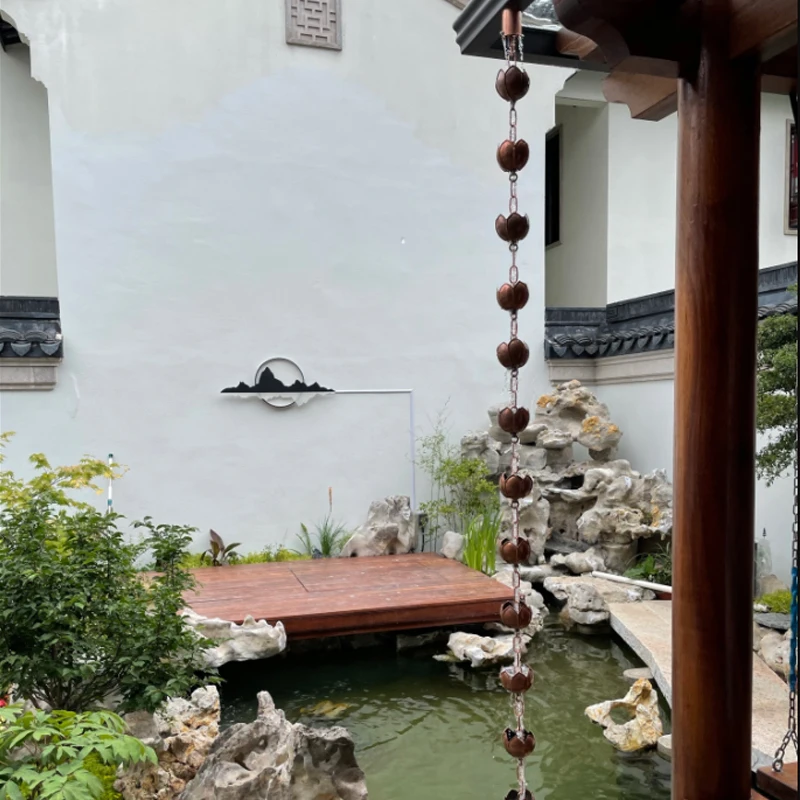 2.6m Copper Rain Bell Drainage Chain