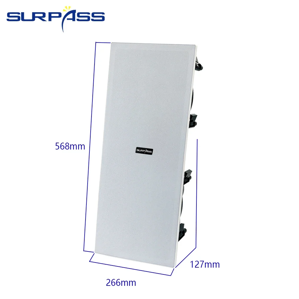 8″*2 fiber glass 200W big power fiber glass wooferTwo-Way in Wall Rectangle Speaker audience for Public Address Background Music 4