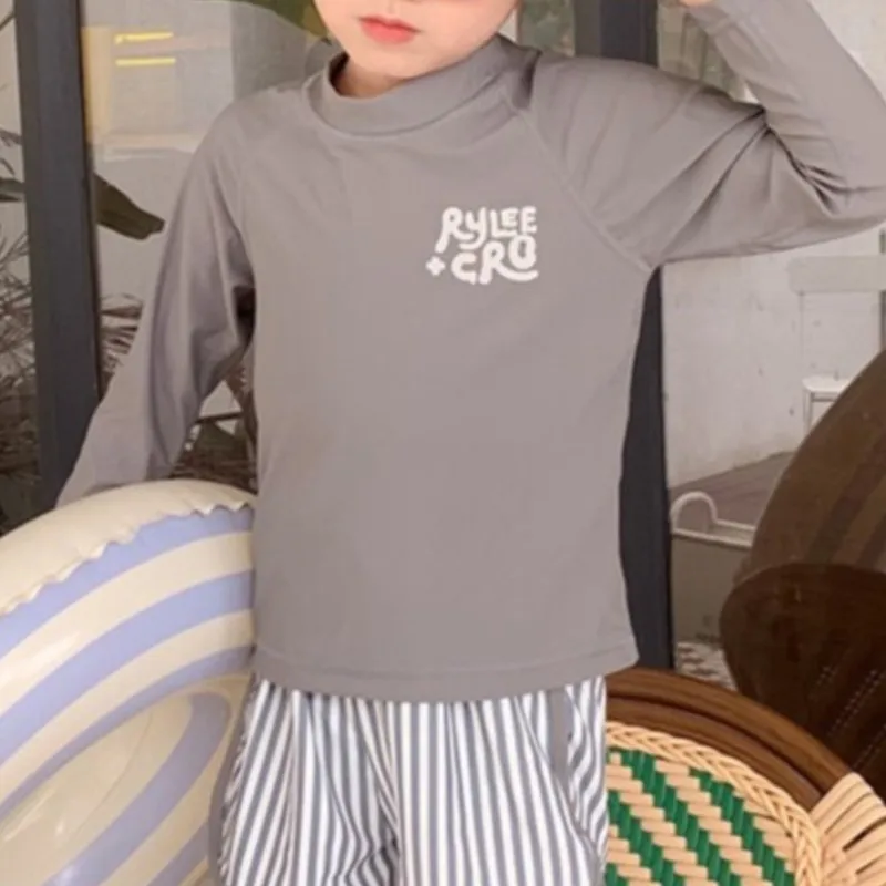 Baby Boy Swim Suit Long Sleeve Tshirt+Shorts 2pcs Infant Toddler Child Swimwear Bathing Suit Kid Swimming Clothing 1-7Y kids swimsuits