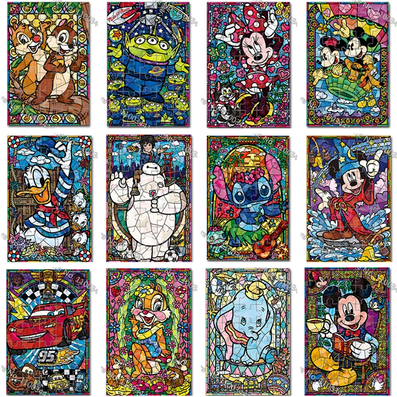 

35 Pieces Disney Characters Wooden Puzzles Lilo Stitch Donald Duck Mickey Mouse Cartoon Jigsaw Puzzle for Kids Educational Toys