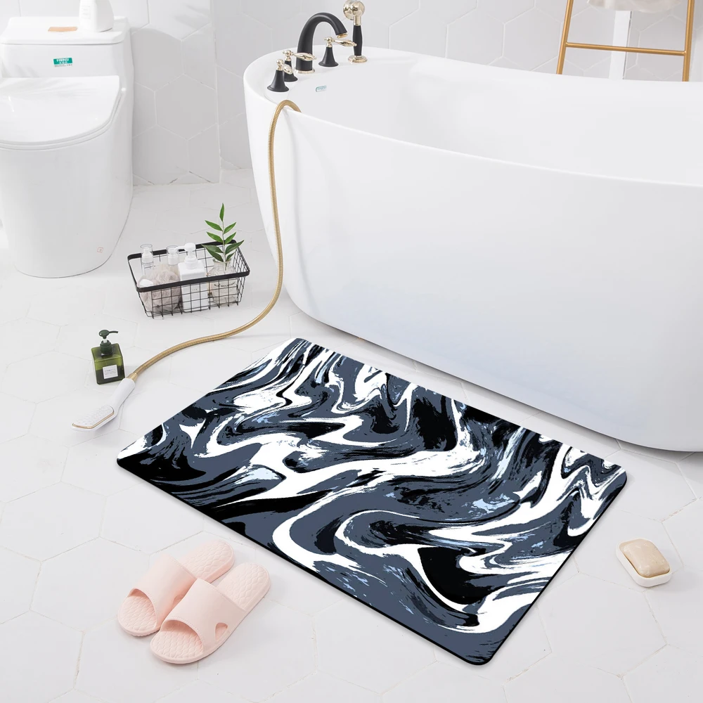 

Modern Bathroom Absorbent Anti-Slip Rug Shower Room Bathtub Floor Home Toilet Mat Entrance Doormat Decor Kitchen Bedroom Carpet