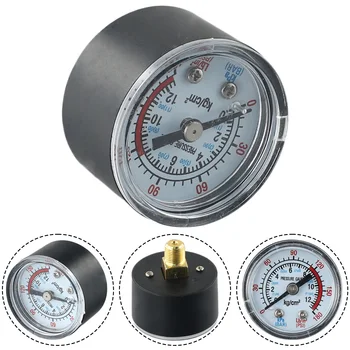 공압 유압 유체 압력 게이지, 공기 압축기 게이지 액세서리, 0-12Bar 0-180PSI, 1/8 인치 NPT 나사 직경