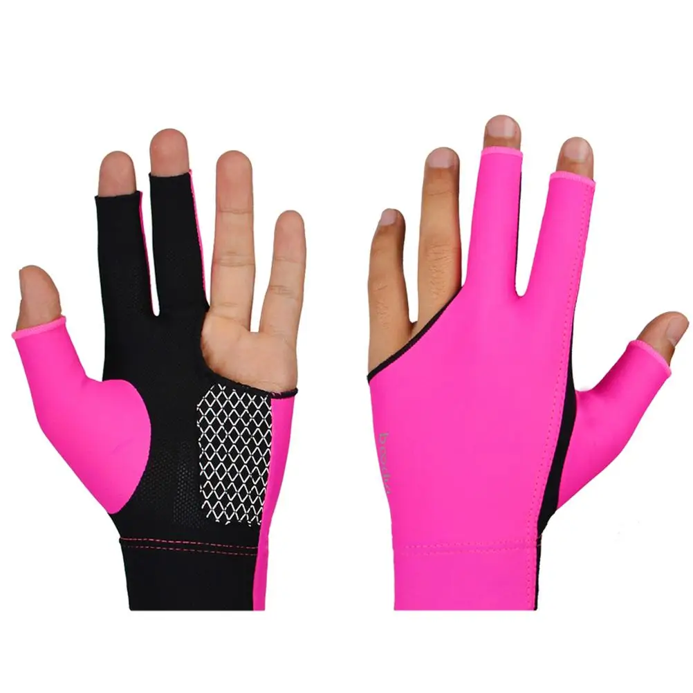 Three Finger Billiards Glove Wear Resistant Anti Slip Sports Cloth Snooker Glove Portable Size Billiard Comfortable