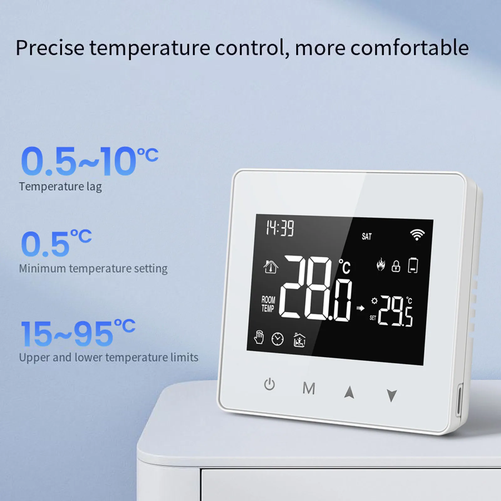 

Tuya Zigbee Thermostat Battery Powered Smart Home Wireless Thermostat APP Remote Control Work with Alexa Google Home Yandex