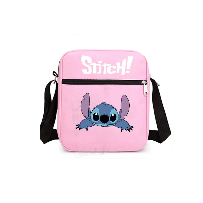 

Новые милые детские сумки на плечо с героями мультфильмов Disney Stitch Kawaii, сумки для обеда, повседневный модный диагональный рюкзак для мальчиков и девочек