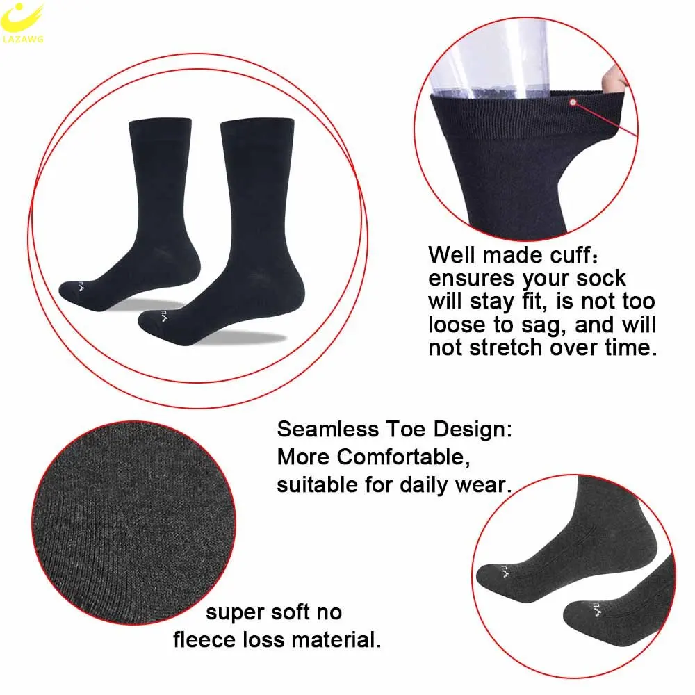 LAZAWG Men's Cotton Socks New Style Black Blue Business Men Socks Soft Breathable Summer Winter for Male Socks