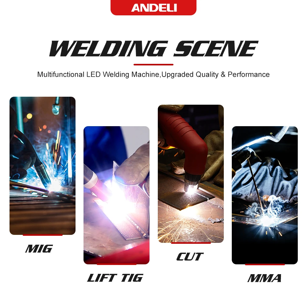 ANDELI Welding Machine MCT-416 MIG TIG MMA CUT 4 in 1 Multifunctional Welder Gasless Welding MIG Welder