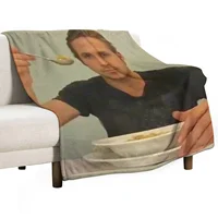 ryan gosling eats his cereal Throw Blanket Decorative Sofas Fluffys Large Heavy for sofa Blankets 1