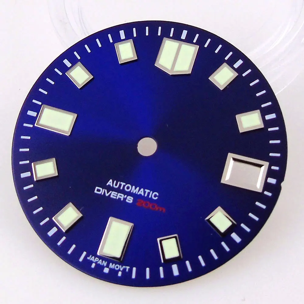 29mm Black & Green Dial with Blue Accents and Luminous Marks