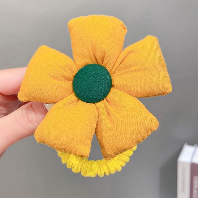 New Girls Cute Sweet Flower Scrunchie Kids Ponytail Hair Tie Candy Color Elastic Hair Bands Fashion Hair Accessories