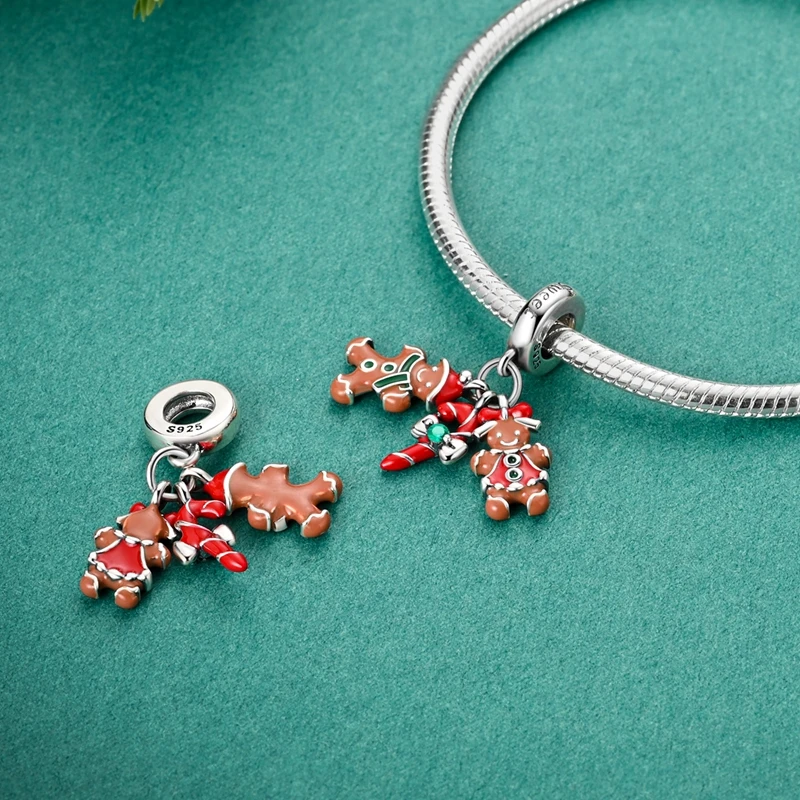 925 Sterling Silber Charms Winter Serie Perlen Schneemann Pinguin Anhänger Fit Frauen Original Armband Weihnachten DIY Schmuck Baumeln – Detail 9