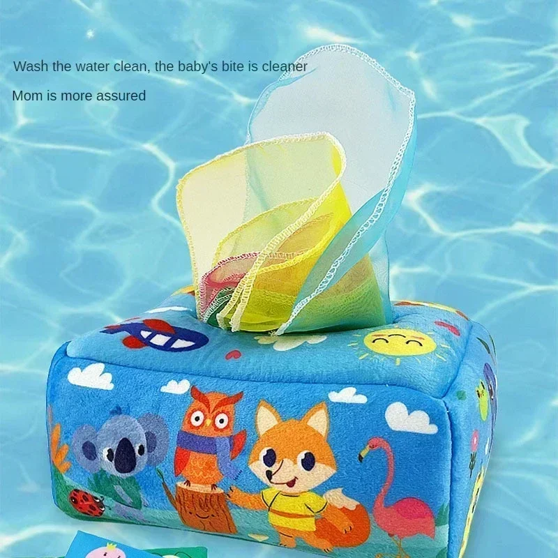 Baby Draw Paper Towel Tearing Tissue Box Baby Puzzle Early Education Montessori Children Cloth Toys Sensory Gift Montessori Toys