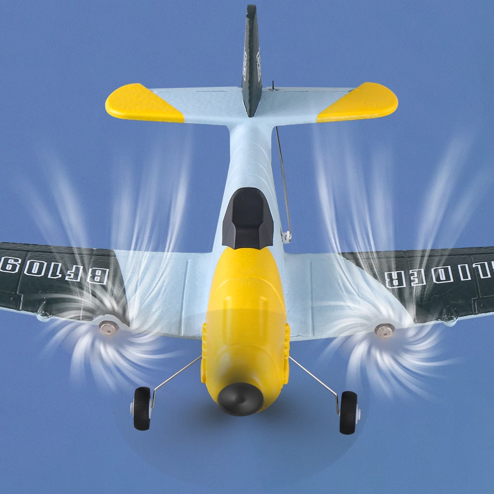 Rc Plane 2.4Ghz Dual Motor Epp Foam Aliante Giroscopio Sistema Di Stabilizzazione Telecomando Aereo Bf109 Fighter Toy Regalo Per Bambini