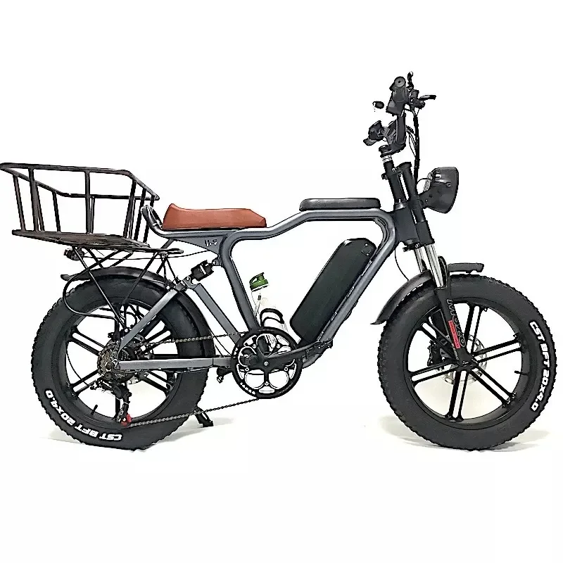 20 Inch 4.0 Fat Tire eBike 48V 750W Rear Motor 20Ah Lithium Battery Full Suspension Hydraulic Brake Electric Cargo Bike