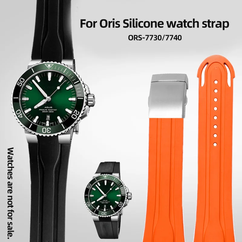 

Special Raised Silicone Watch Strap Fit for Oris 7730 7740 Diving Watch Rubber Watch Band Male Interface 12mm Wrist Belt Soft