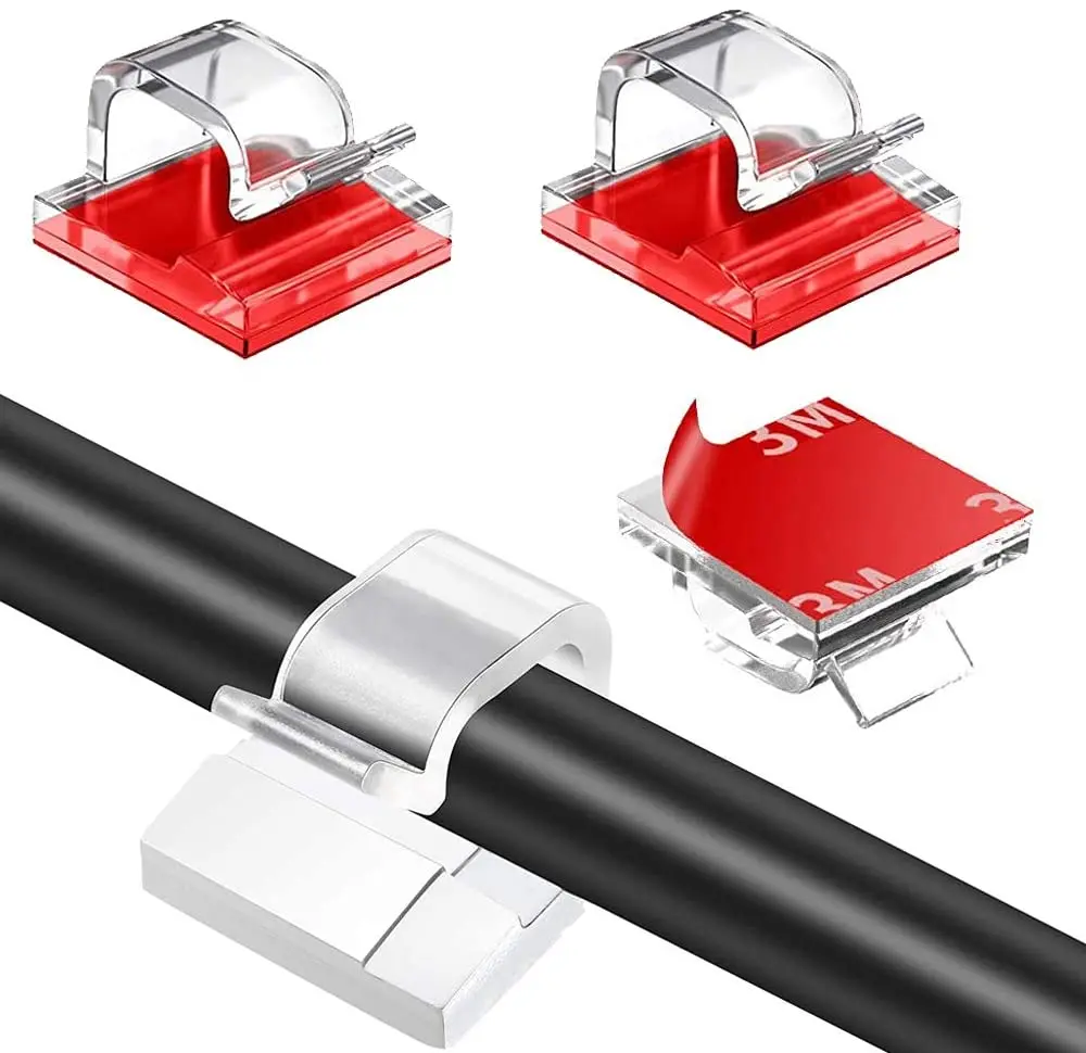 50 Stück Kabelorganisator-Clips Kabelmanagement Drahtmanager Kabelhalter USB-Ladekabel Datenkabel Aufwickler Wandmontierter Haken – Detail 1