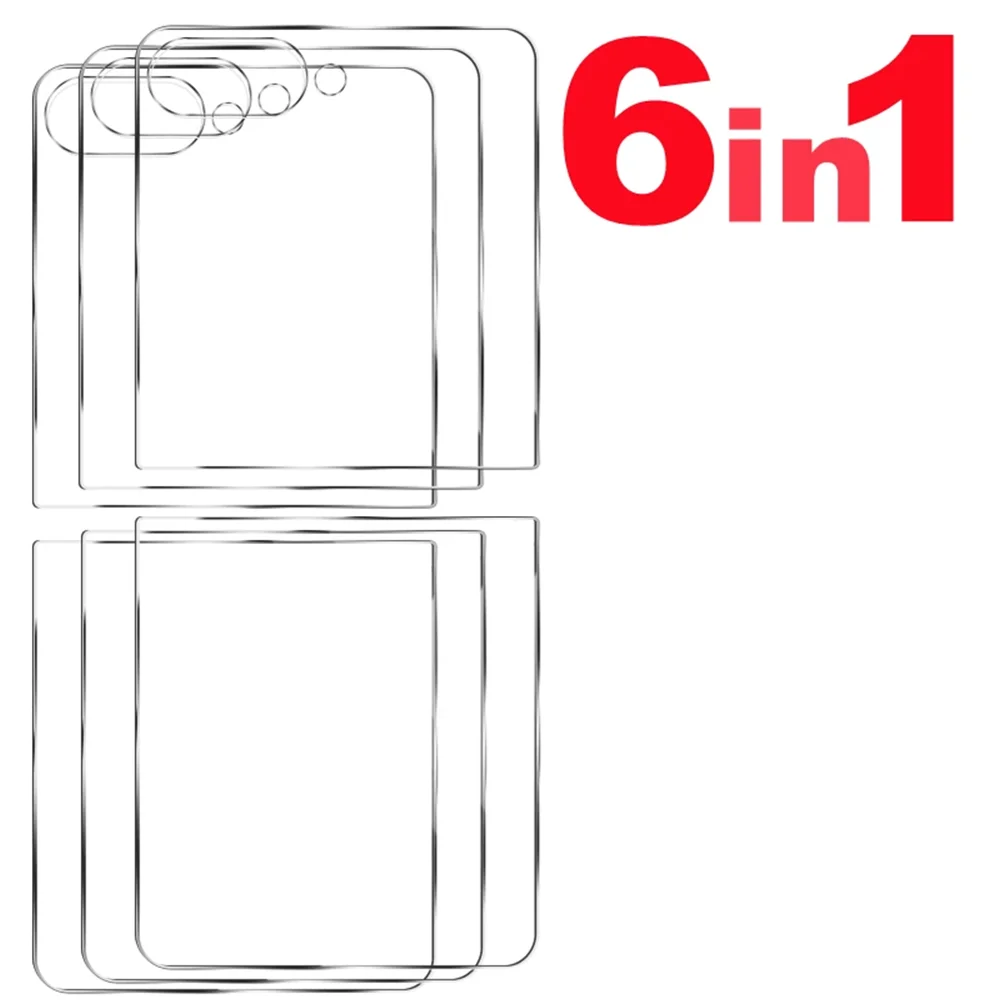 6-in-1 Tempered Glass Screen Protector - Anti-Scratch Protective Clear Outer Film