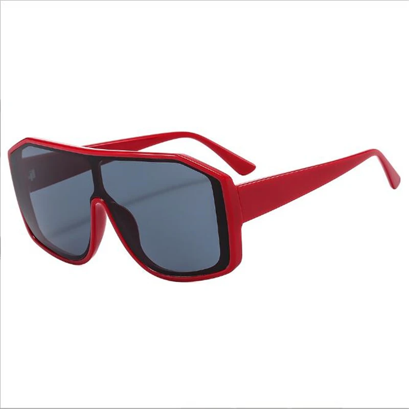 Fashion Red Big Frame Big Mirror Occhiali Da Sole Da Donna Retro Parasole Occhiali Di Lusso Protezione Uv 400
