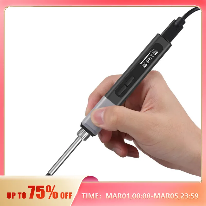 GVDA Smart Electric Soldering Iron 65W Adjustable Constant Temperature Fast Heat Portable Soldering Iron Station Kits with Tips