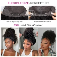 Perruque Cheveux Humains Bouclés Kinky avec Sangle Invisible, Perruques Lace Front HD 360 Complètes, Ajustement Confortable avec Cordon de Serrage, Perruques Ondulées Effet Mouillé Sans Colle 250% 5