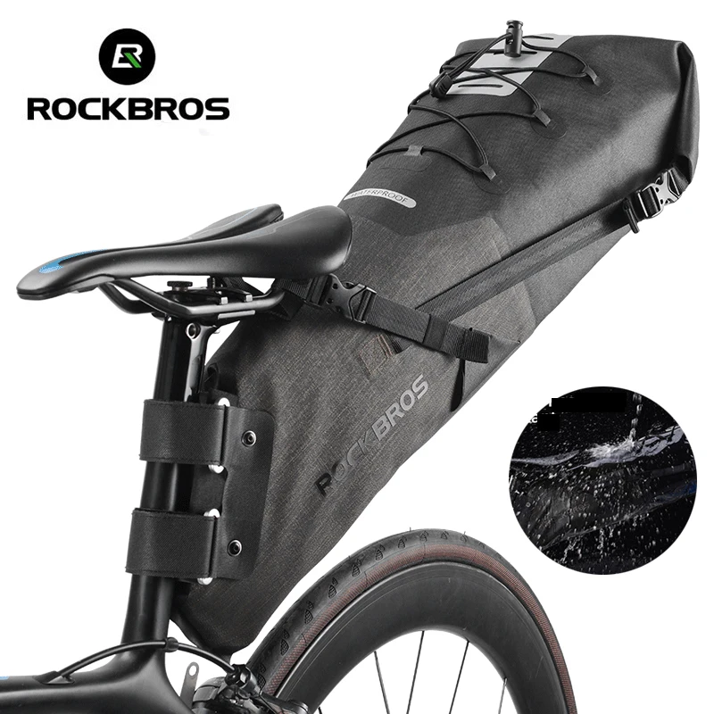 

ROCKBROS 10L Bike Bag Waterproof Reflective Large Capacity Saddle Bag Cycling Foldable Tail Rear Bag MTB Road Trunk Bicycle Bags