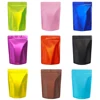 Thick Matte Black White Pink Aluminum Foil Packaging Bag Doypack Food Coffee Heat Sealable Stand Up Zip Lock Plastic Bags 50pcs 2
