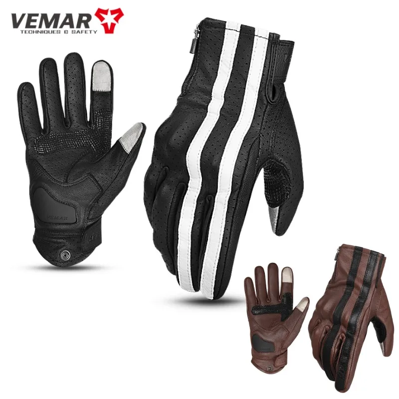 

Cool Fashion Vemar VE-196 Gloves Retro Guantes Motocross Comfortable Motorcycle Bike Accessories Motorcyclist Luvas Gift For Men