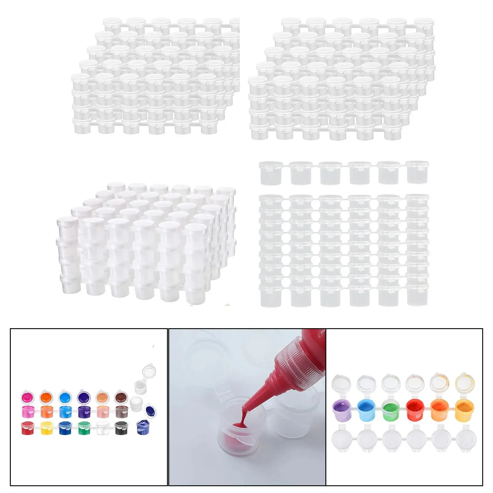 빈 페인트 용기 스트립 가벼운 어린이 성인 공예 파티 휴일 축제 학교 가정을 위한 내구성 있는 아크릴 페인트 용기
