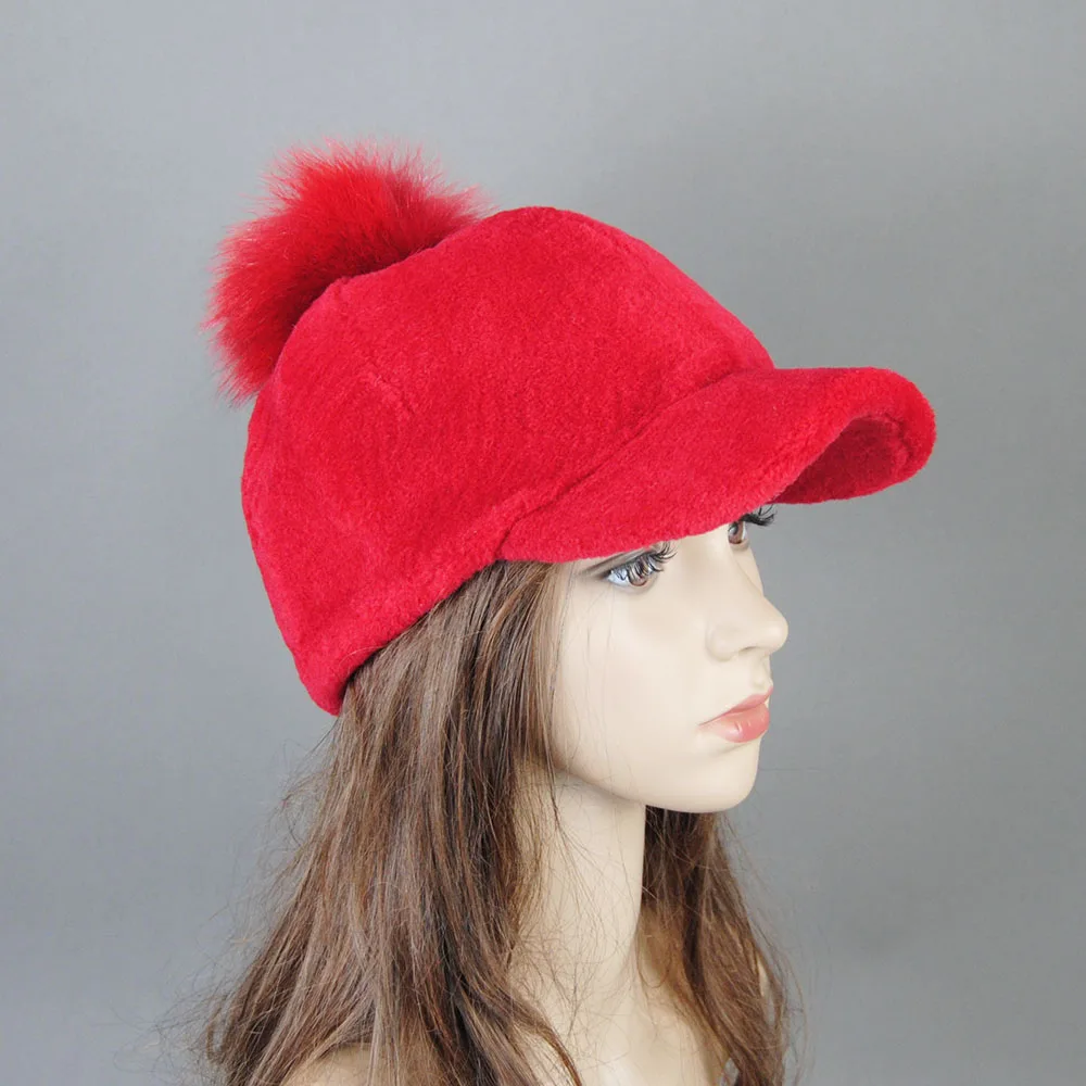 Autumn Winter Women Lamb Fur Caps Thicken Warm Solid Baseball Cap Female Velvet Kpop Gorras Fashion Wild Peaked Hat baseball cap