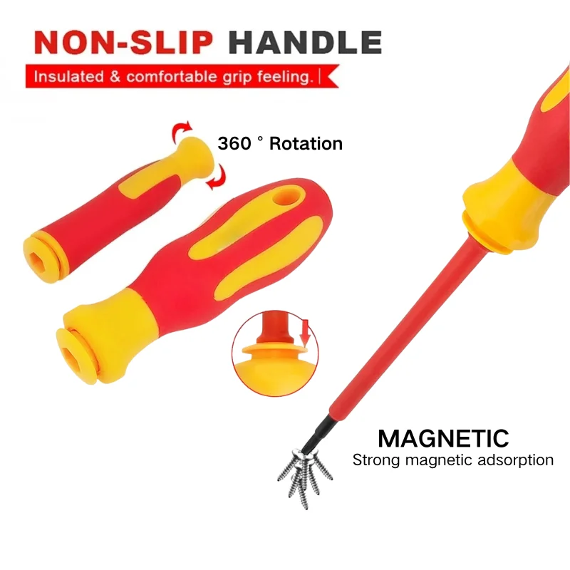 10 In 1 Interchangeable Blade 500V Insulated Screwdriver Set With Case Magnetic For Home Professional Electricians Repair Tools screwdriver set