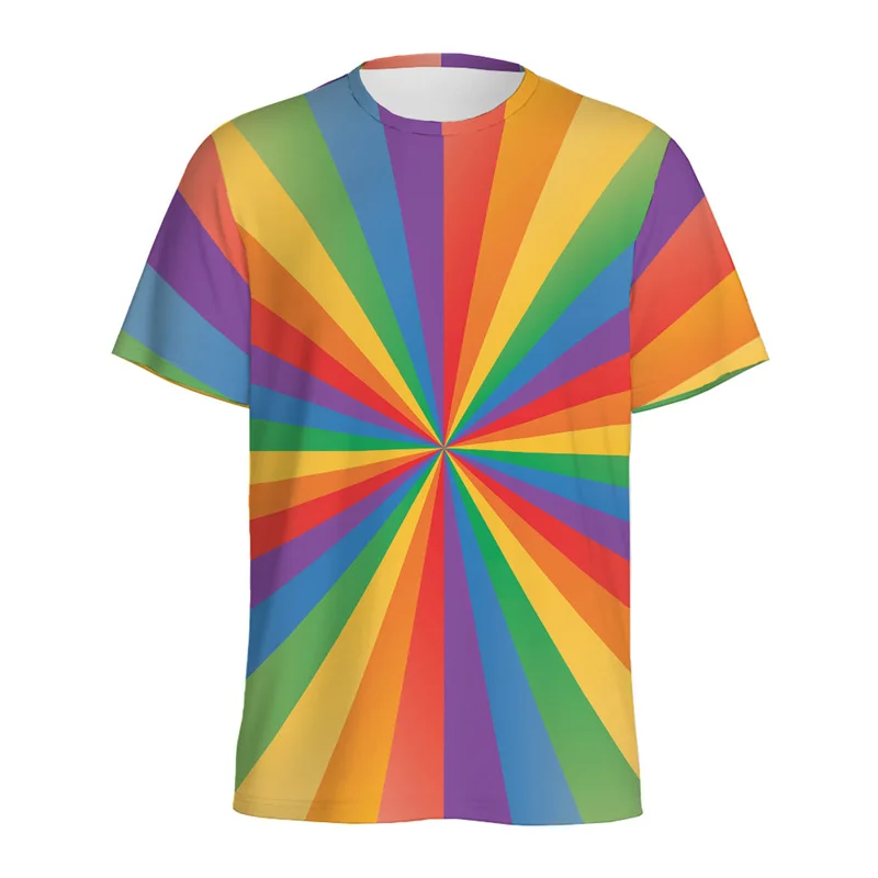 

Abstract Rainbow LGBT 3D Printed T-shirt For Men Women Summer Casual Short Sleeve O-Neck Tees Heart Pattern Tops Street T Shirts