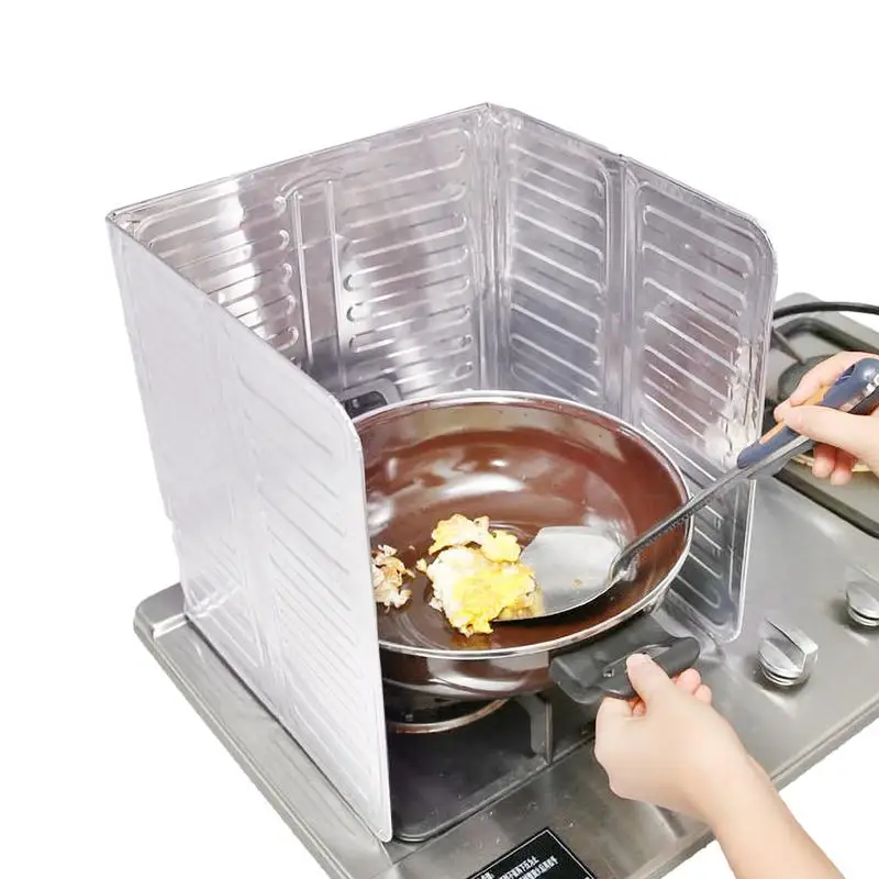 

Защита от брызг для готовки, антипригарная алюминиевая фольга, 3-сторонняя защита от брызг масла, защита от брызг