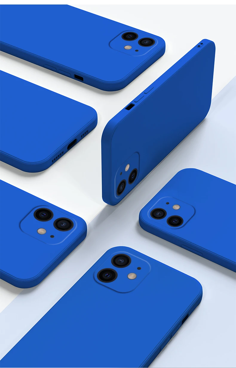 ASM Original Klein Blue Liquid Silicone Phone Case For iPhone 13 12 11 Pro Max Mini XS XR X 8 7 Plus SE2 Soft Thin Cover funda iphone 11 Pro Max phone case